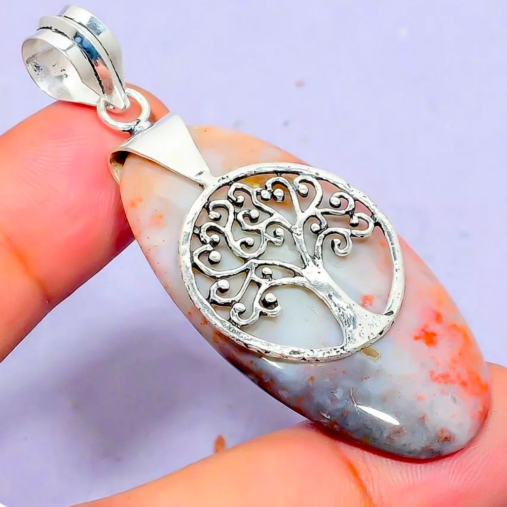 Bloodstone Gemstone -Handmade .925 ST Jewelry Pendant 2”